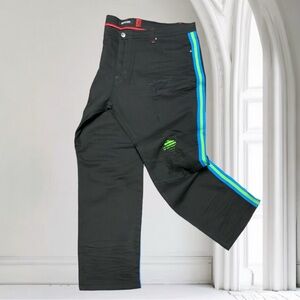 Men's Makobi Big & Tall Black | Green | Turquoise Denim Pants NWT